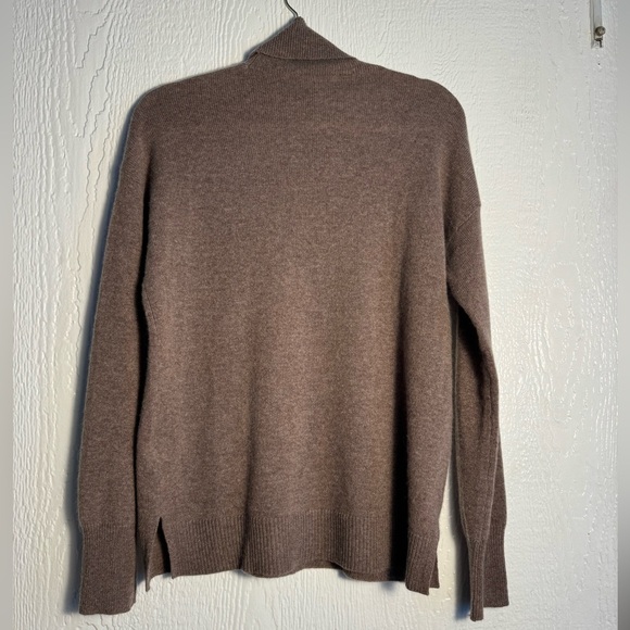 Nordstrom Cashmere Turtleneck Sweater Brown Heather Women’s Size Small - Picture 2 of 7